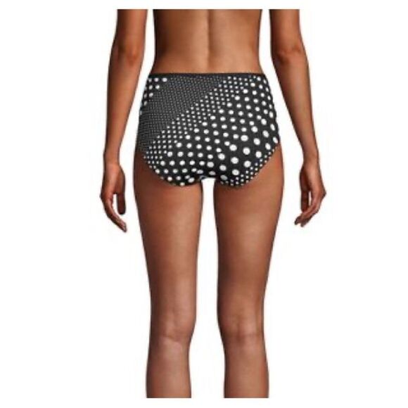Land’s End Plus Regular reversible bikini bottom black diagonal Polka Dot Var - Picture 3 of 9